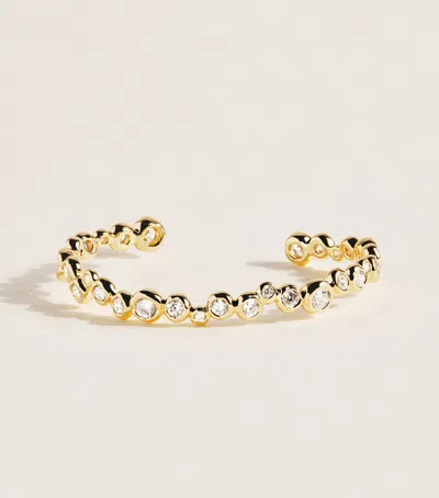 Alexis Bittar Asterales Cubic Zirconia Skinny Cuff Bracelet In 14k Gold Plated