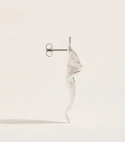 Alexis Bittar Crumpled Gold Small Post Earrings In Silver