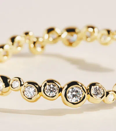 Alexis Bittar Asterales Cubic Zirconia Skinny Cuff Bracelet In 14k Gold Plated