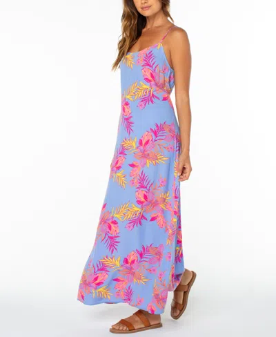 Roxy Skylar Tie Back Maxi Sundress In Blue