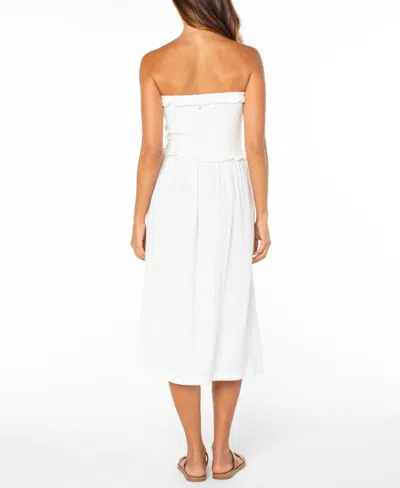 Roxy Avalon Strapless Midi Dress In White