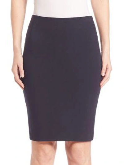 Shop Akris Punto Stretch Jersey Pencil Skirt In Navy