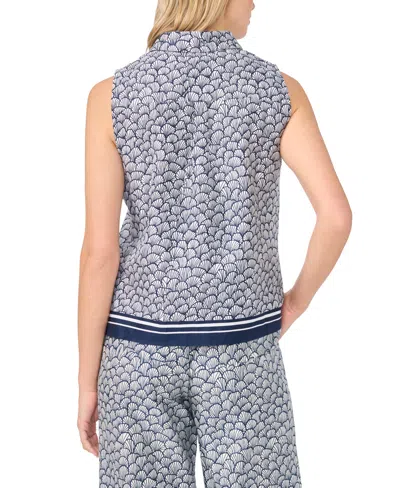 Cece Womens Sleeveless Button Down Top Pull On Pants In Multi
