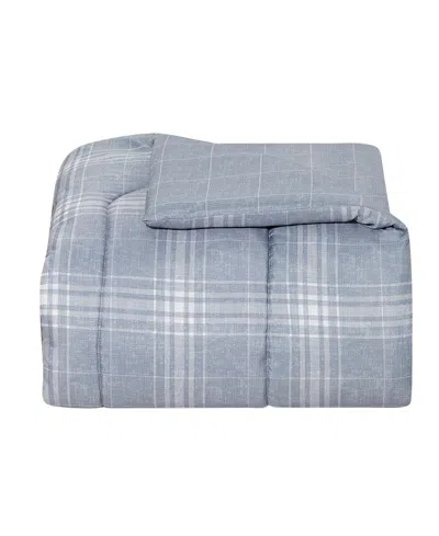 Macy's Benjamin Plaid Reversible 3-pc. Comforter Sets In Gray