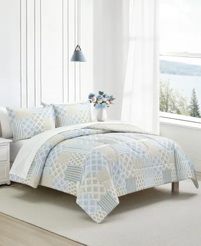 Macy's Patchwork Reversible 3-pc. Comforter Sets In Blue