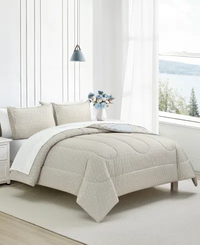 Macy's Patchwork Reversible 3-pc. Comforter Sets In Blue