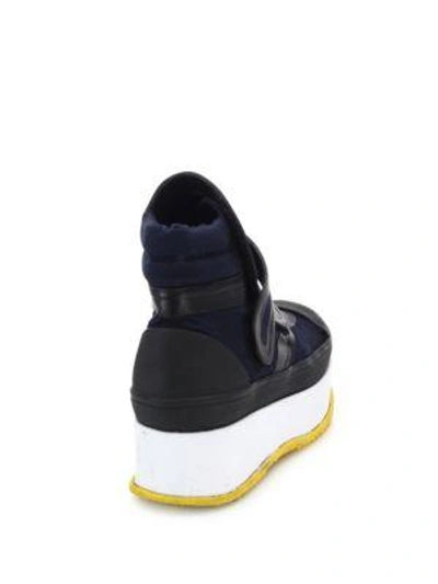 Shop Marni Grip-tape Platform Sneakers In Night Blue
