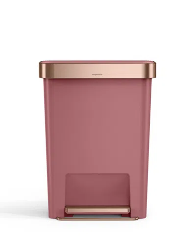 Simplehuman 45-liters Hybrid Rectangular Step Can In Pink