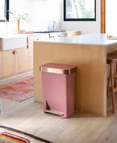 Simplehuman 45-liters Hybrid Rectangular Step Can In Pink
