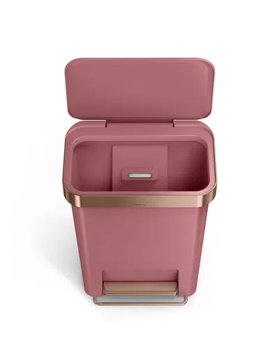 Simplehuman 45-liters Hybrid Rectangular Step Can In Pink