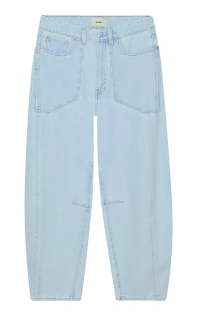 Dl1961 Miro Barrel High Rise Jeans In Saltstone In Blue