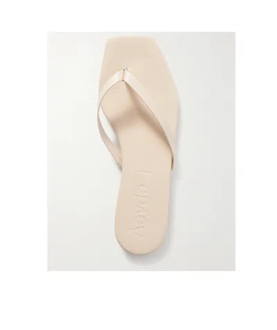 Aeyde Ivory Nappa Leather Cross Breed Lamb Leather Flats In Neutral
