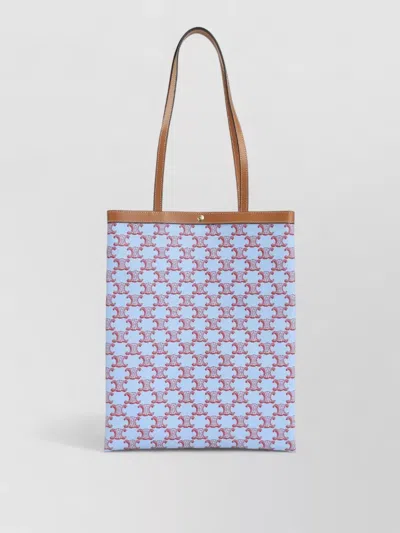 Celine Medium Flat Shopper Tote Triomphe Canvas In Multi