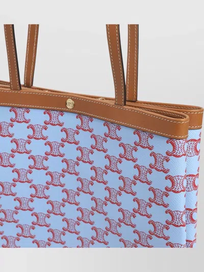 Celine Medium Flat Shopper Tote Triomphe Canvas In Multi