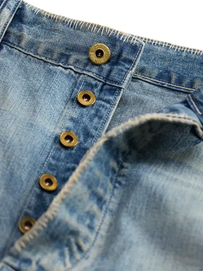 Rrl Patchwork Cotton Jeans In Blue