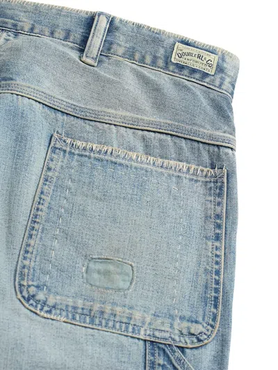 Rrl Patchwork Cotton Jeans In Blue