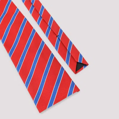 Celine Striped Tie Pointed Tip Smooth Texture In Red