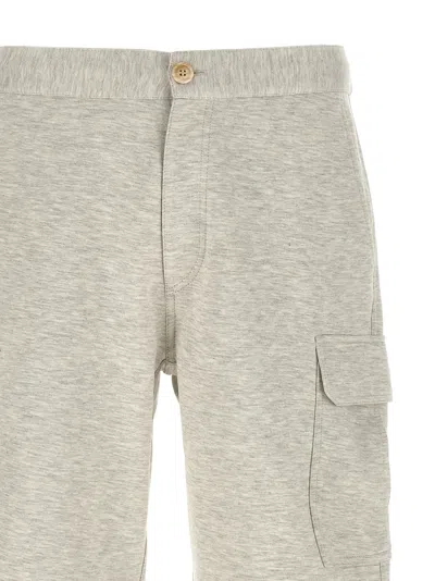 Brunello Cucinelli Grey Solid Shorts In Brown