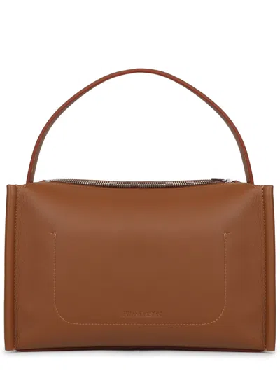 Jw Anderson Loafer Leather Shoulder Bag With Detachable Strap In Brown