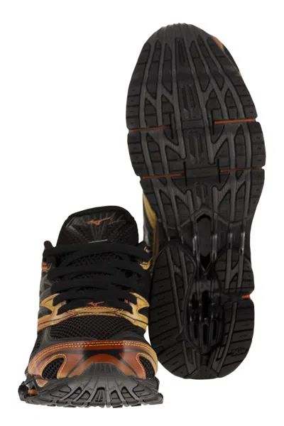 Mizuno Mesh Trainers With Structured Sole In Black