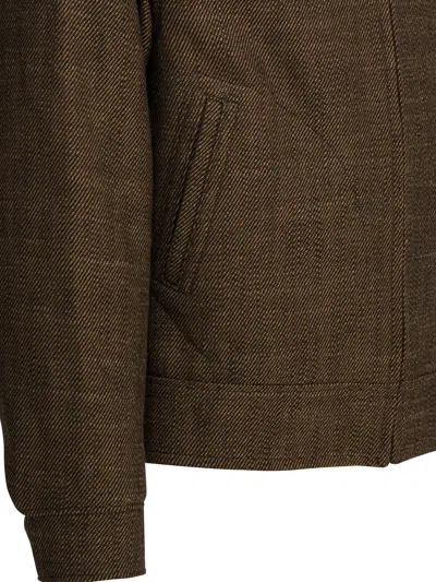 Visvim Brown Linen Wool Jacket In Brown