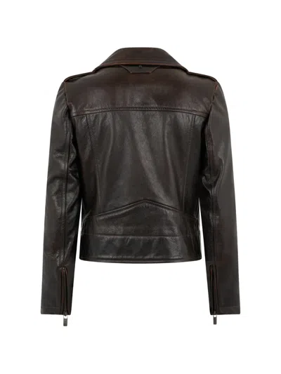 Salvatore Santoro Leather Biker Jacket In Multi