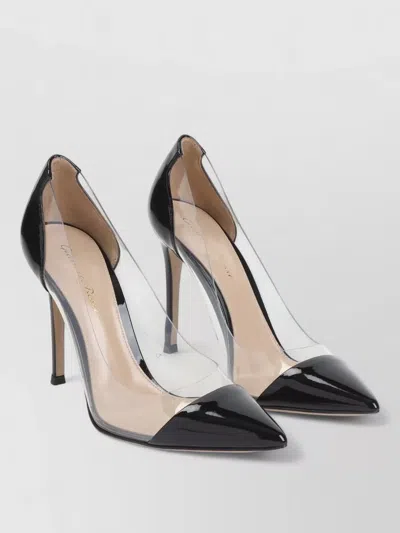 Gianvito Rossi Plexi Pump Patent Leather Transparent Panels In Black