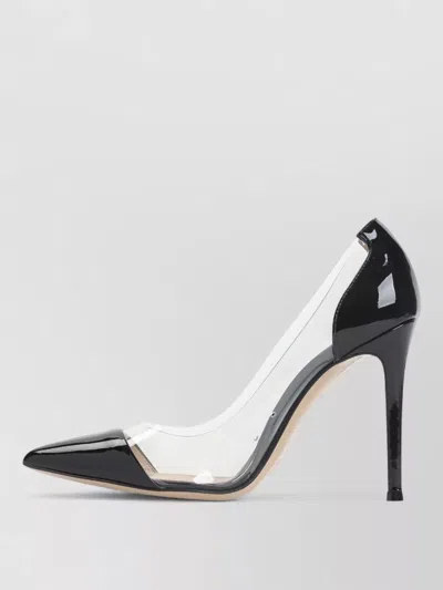 Gianvito Rossi Plexi Pump Patent Leather Transparent Panels In Black