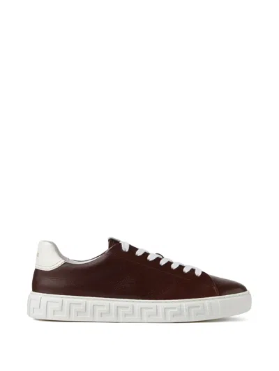 Versace Colour Block Trainer In White