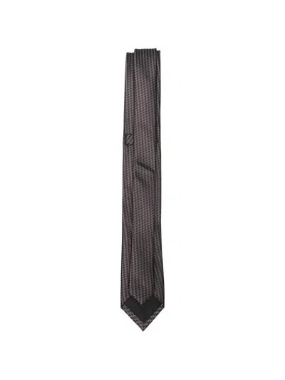 Karl Lagerfeld Houndstooth-pattern Tie In Brown