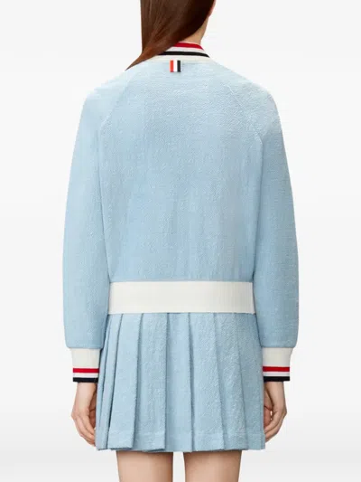 Thom Browne Rwb-stripe Bomber Jacket In Blue