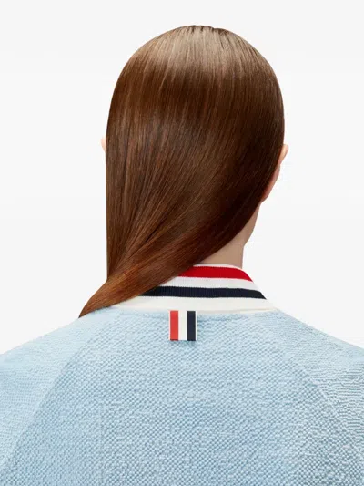 Thom Browne Rwb-stripe Bomber Jacket In Blue
