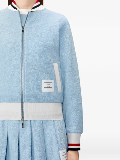 Thom Browne Rwb-stripe Bomber Jacket In Blue