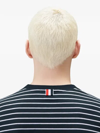 Thom Browne 4-bar Striped Cotton T-shirt In Burgundy