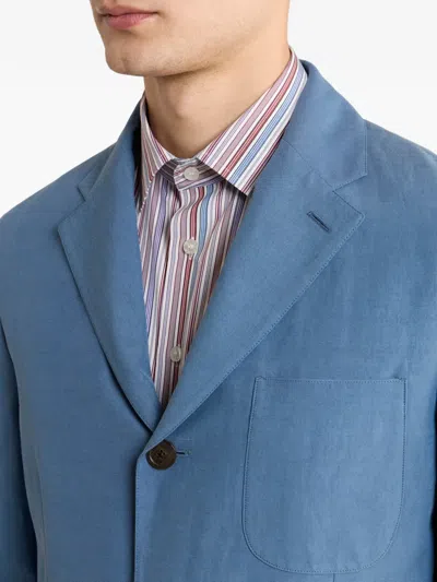 Etro Single-breasted Patch-pocket Blazer In Blue