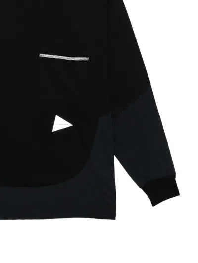 And Wander Combi T-shirt In Black