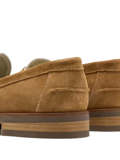 Duke + Dexter Two-tone Penny Loafers In Brown