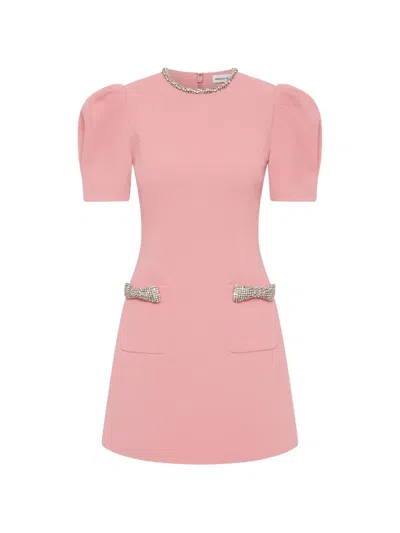 Rebecca Vallance Nemy Crystal-embellished Crepe Mini Dress In Pink