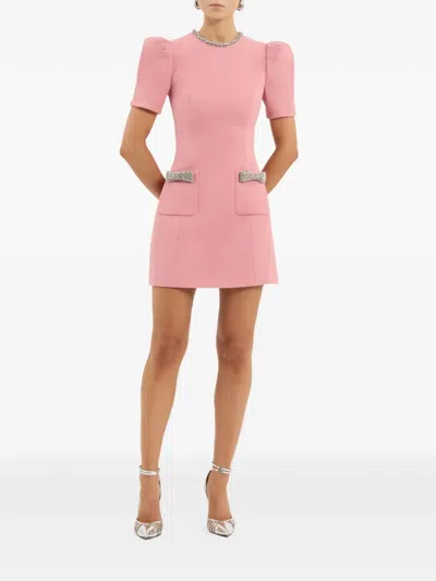 Rebecca Vallance Nemy Crystal-embellished Crepe Mini Dress In Pink