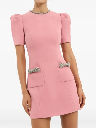 Rebecca Vallance Nemy Crystal-embellished Crepe Mini Dress In Pink