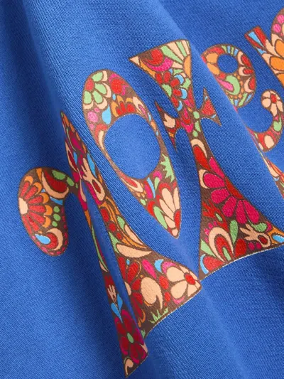 Mother Womens Petal Power The Concert Logo-print Cotton Sweatshirt In Blue