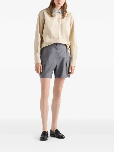 Prada Hemd Aus Popeline In Neutral