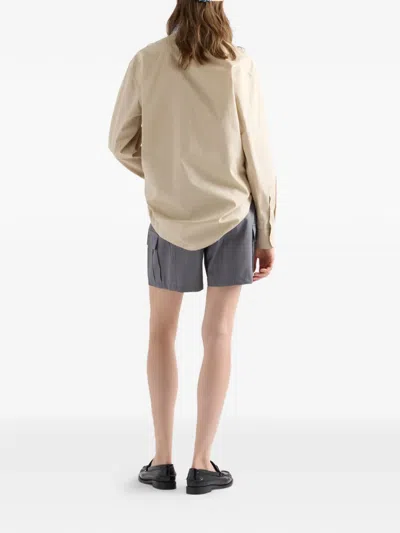 Prada Hemd Aus Popeline In Neutral