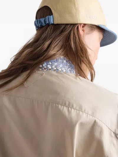 Prada Hemd Aus Popeline In Neutral