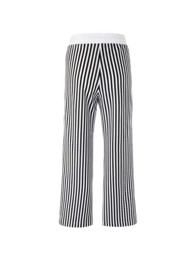 Marccain Washington Striped-pattern Track Pants In White