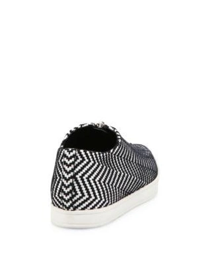 Shop Stella Mccartney Sligo Zigzag Zip-front Sneakers In Black-white