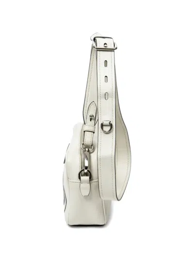 Pre-owned Prada Monkey-print Shoulder Bag In White