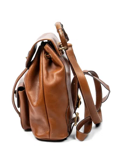Pre-owned Gucci Bamboo Backpack In Brown
