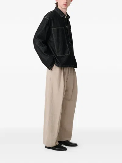 Studio Nicholson Denim Pullover Shirt In Black