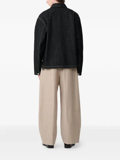 Studio Nicholson Denim Pullover Shirt In Black